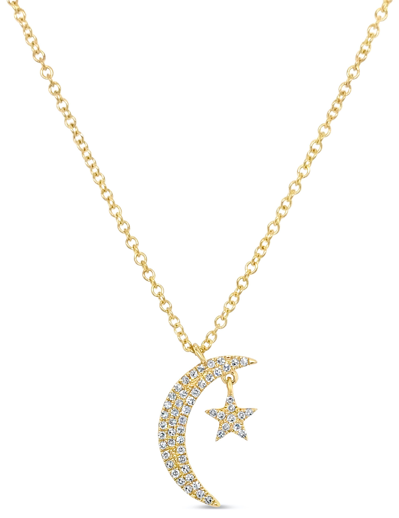 Dilamani diamond moon star necklace