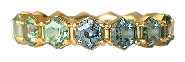 Elliot Gaskin montana sapphire hex ring